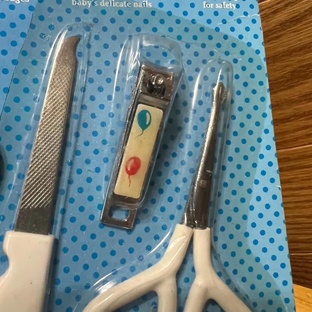Vtg NOS Hobby Horse 3 Piece Baby Toddler Manicure Set File Clippers Scissors NEW